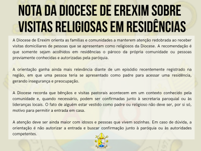 NOTA DIOCESE VISITAS
